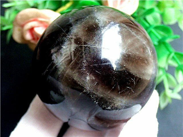 AAA級【魔除け】天然モリオン黒水晶丸玉178C1-29C58b