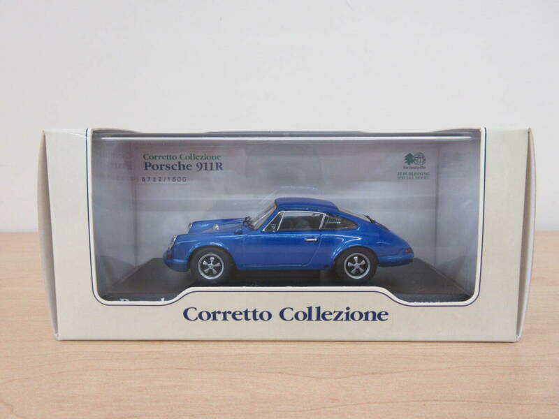 A75　中古保管品　Corretto　Collezione　1/43　SCALE　DIE-CAST　MODEL　CAR　Porsche911R　Blue