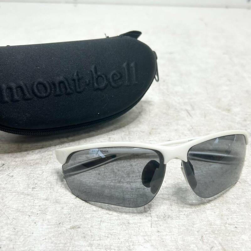 E46▲mont-bell モンベル WT/LG サングラス ホワイト ケース付 現状品