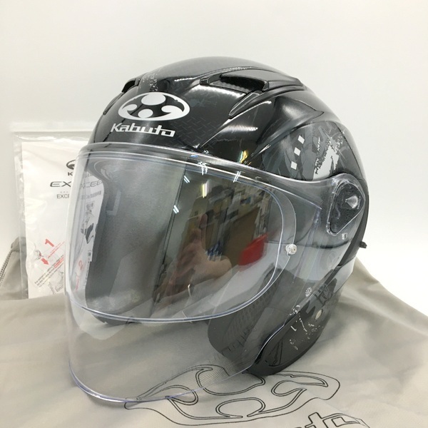 OGK KABUTO EXCEED EXCEED DARKUNESS ジェットヘルメット 新品同様 2023年製 ピンロックシート Mサイズ ブラック カブト バイク N19157H●