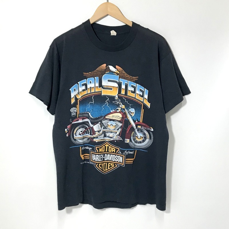 Harley Davidson Tシャツ ヴィンテージ TEE 半袖 カットソー プリント バイク 古着 Lサイズ ハーレーダビッドソン トップス A10462◆