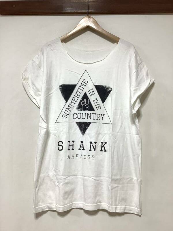 も1315 SHANk サマーインザカントリー 2013 半袖Tシャツ バンドTシャツ F ホワイト カットオフ 袖ロールアップ AREA095