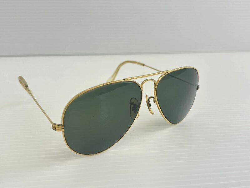 サングラス Ray-Ban レイバン 58□14 オールド ビンテージ サングラス ゴールド アビエーター ティアドロップサングラス USA 0y