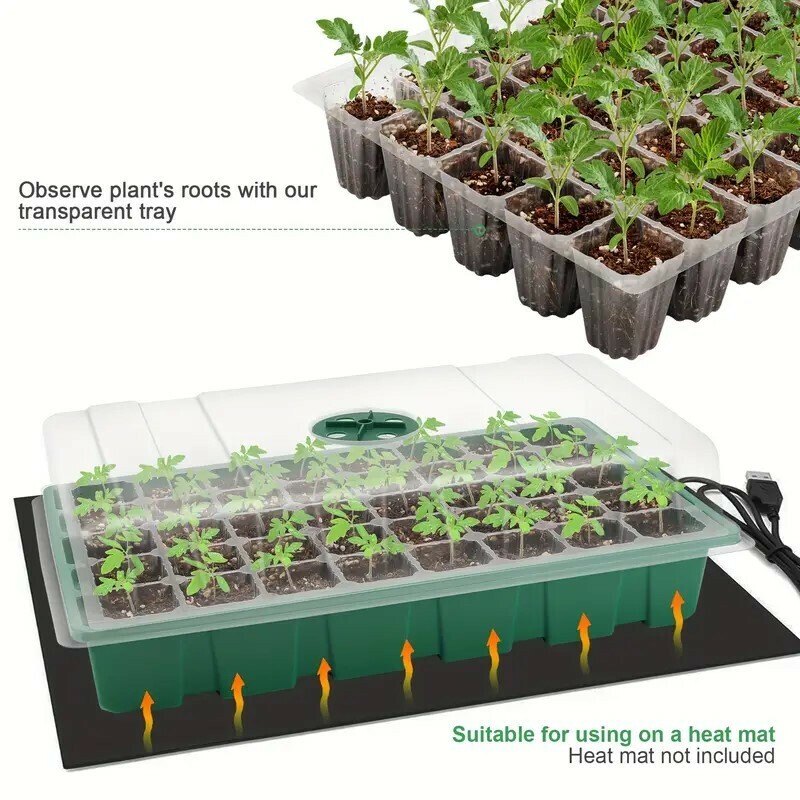 種まきトレイ、ミニプロパゲーター植物温室育成キット(3点セット)