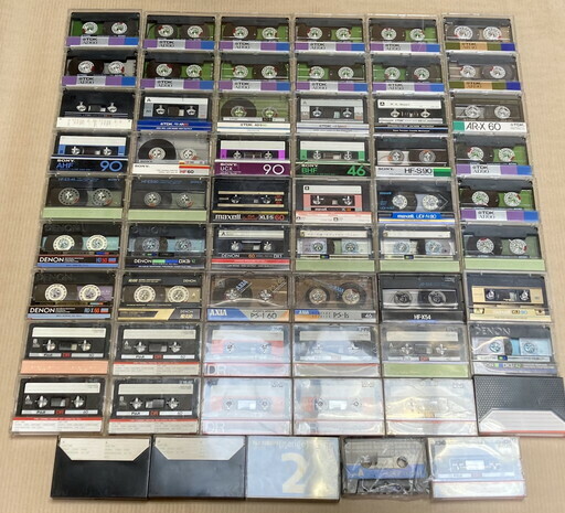 【に-6-11】80 録音済カセットテープ 大量まとめて 計59本 SONY/maxell/TDK ノーマルポジション再生未確認 ジャンク品