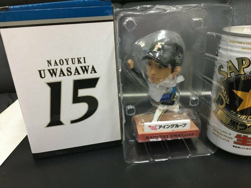 ★中包装未開封・新品！★非売品 日本ハムファイターズ「 上沢直之選手 #15ボブルヘッド フィギュア 」アイングループ（手前棚３保管）