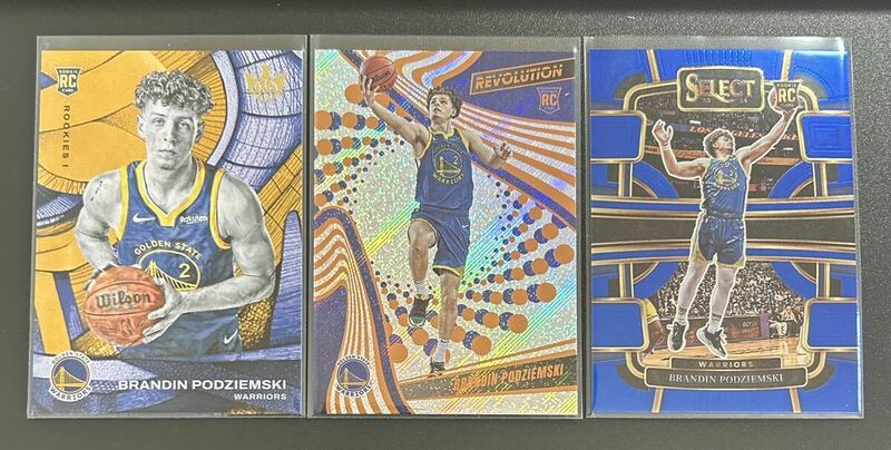 Brandon Podziemski Warriors RC 3枚 2023-24 Select / Revolution / Court Kings NBA Basketball