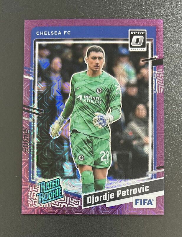 2023-24 Donruss Soccer Djordje Petrovic Chelsea FC RC 25枚限定 Purple Mojo Prizm Rated Rookie