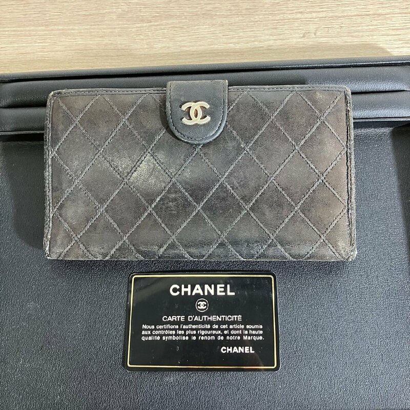 CHANEL シャネル 財布 ビコローレ ラムスキン シール有 カード有 2番台