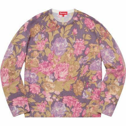 国内正規 Sサイズ SUPREME 19SS Printed Floral Angora Sweater シュプリーム フローラル ニット セーター 花柄 ピンク 19W モヘア