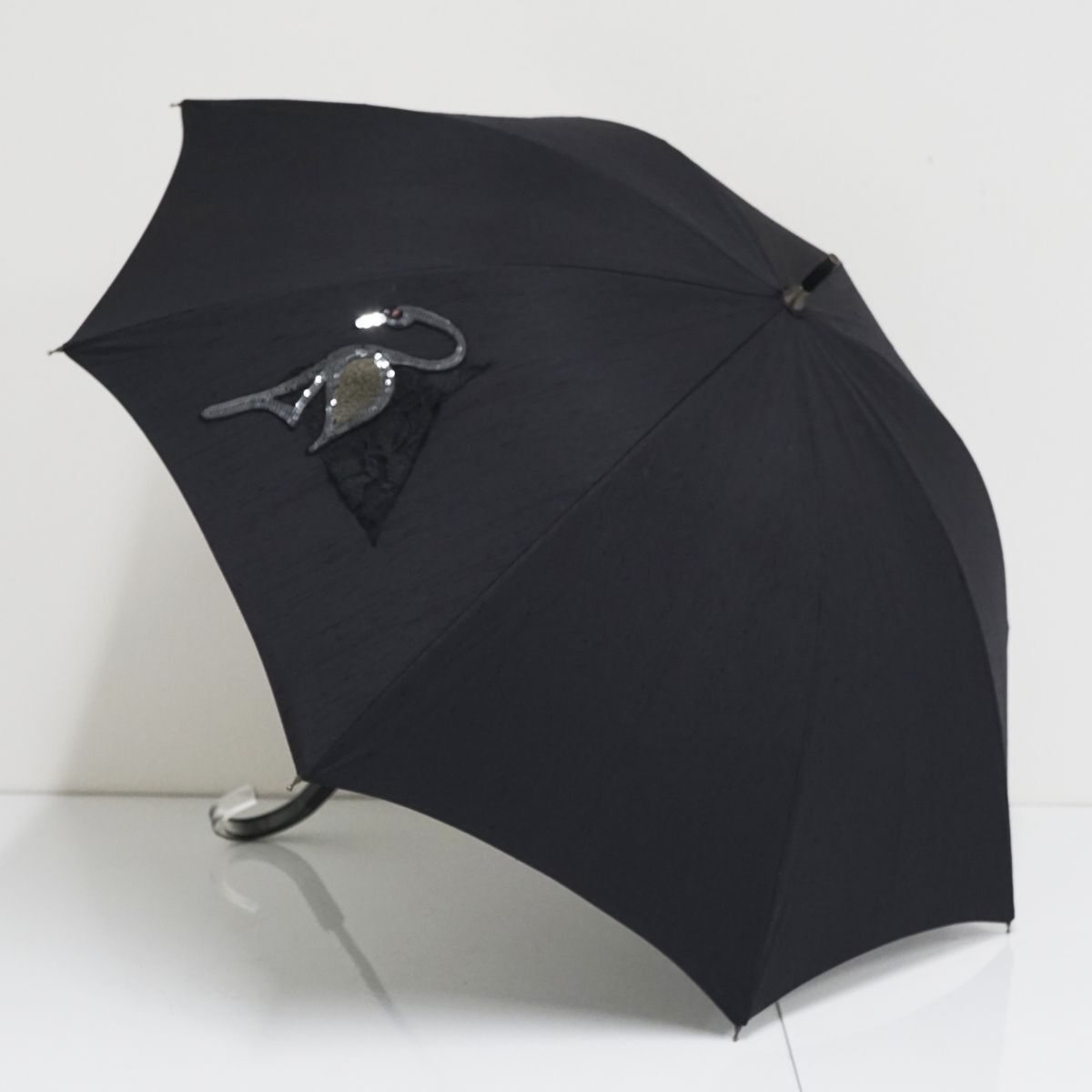 日傘 Lala Senorita ララセニョリータ USED美品 ブラック フラミンゴ スパンコール S1300