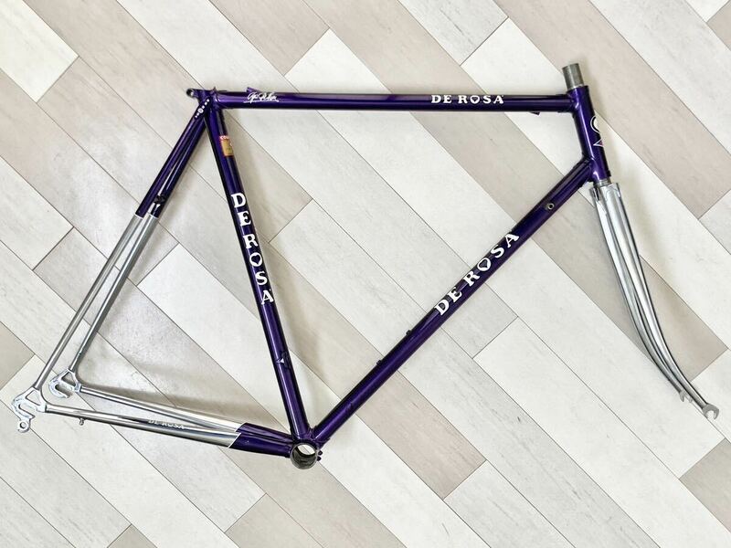 名車 イタリア製 DE ROSA SLX シート55cm トップ55cm COLUMBUS クロモリ デローザ フォークおまけ