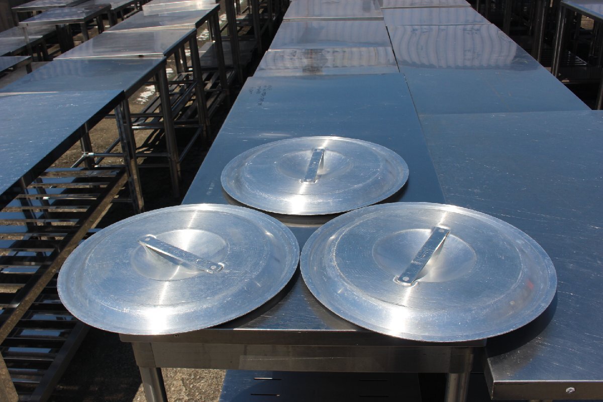 ★送料込み wz0254 寸胴鍋フタ ３枚セット Φ42cm 厨房 飲食店 スープ 出し 炊き出し アルミフタ 蓋のみ