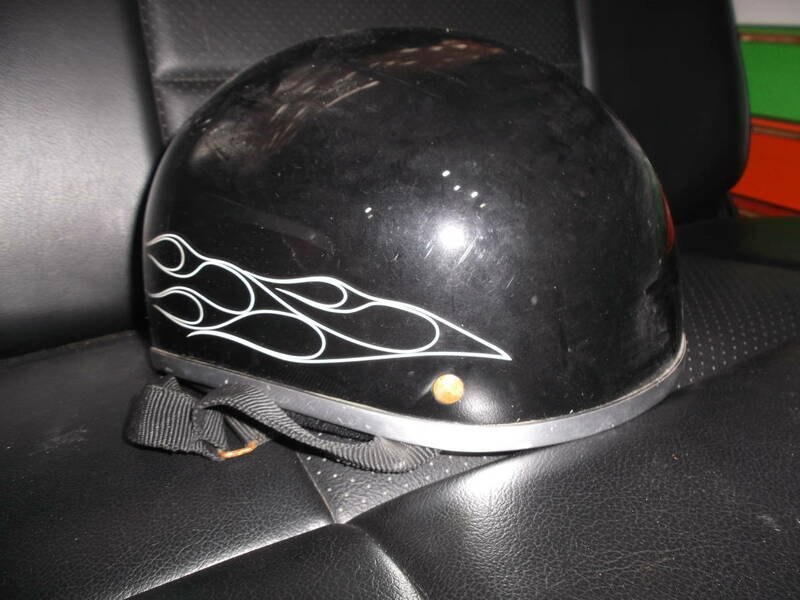 ハーフヘルメット　ハンキャップ　アメリカン　原付　ファイヤーパターン　フリーサイズ