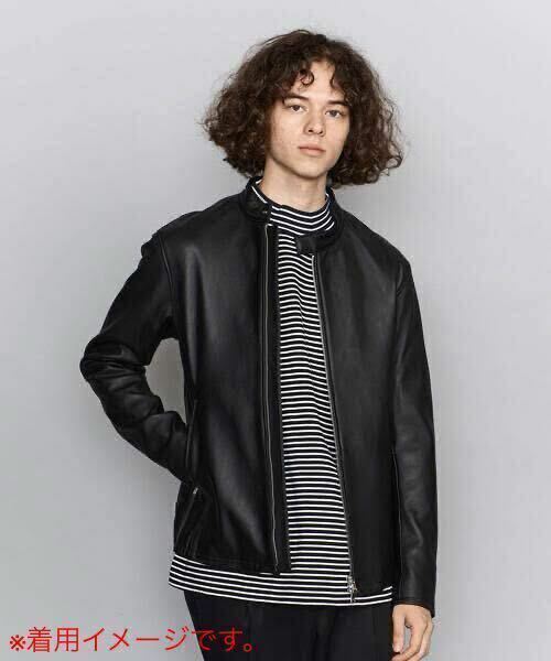 人気Lサイズ◎送料無料【 BEAUTY & YOUTH by UNITED ARROWS 】ラムレザー 羊革 シングルライダースジャケット 黒 ★ 本革 tokyo vanquish