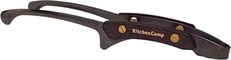 KitchenCamp（キッチンキャンプ） モクトン トング ステンレス 木製グリップ 軽量 自立 調理器具 キッチンツール キャ