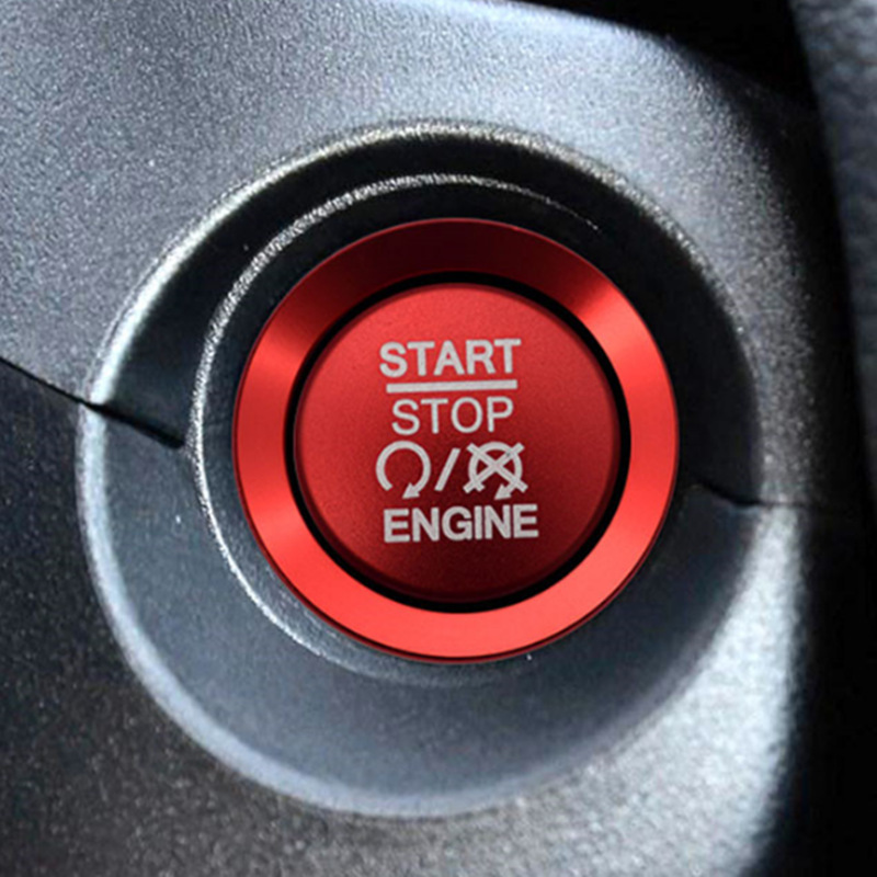 デザイン性UP♪ エンジン スタート スイッチ リング & カバー 赤 ダッジ デュランゴ V6 V8 SXT シタデル 3.6 リミテッド R/T 5.7