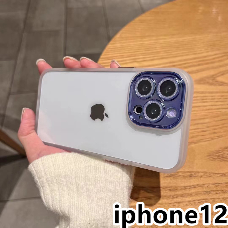 iphone12ケース カーバー レンズ保護付き　透明　お洒落　韓国　軽量 ケース 耐衝撃 高品質 ホワイト154