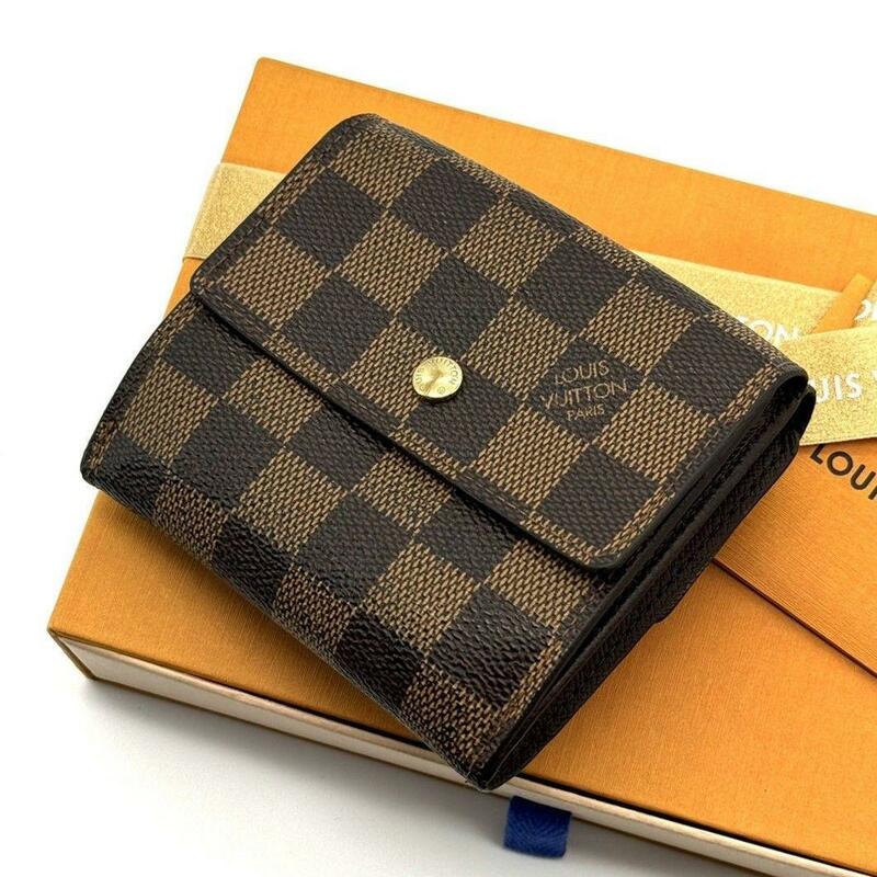 超人気 ルイヴィトン ダミエ ポルトモネ ビエ カルトクレディ 折り財布 N61652 ユニセックス ブラウン LOUIS VUITTON 二つ折り コンパクト