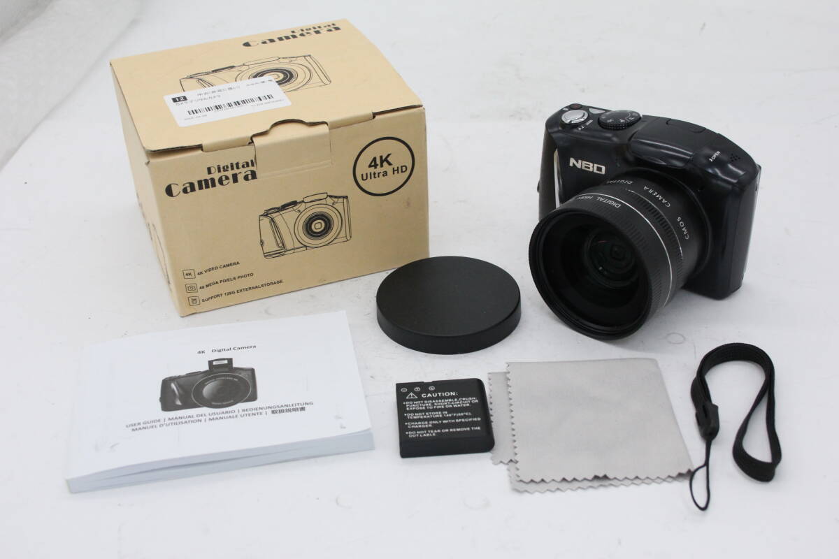 【返品保証】 【元箱付き】NBD 4K UHD Video ブラック バッテリー付き コンパクトデジタルカメラ v3352