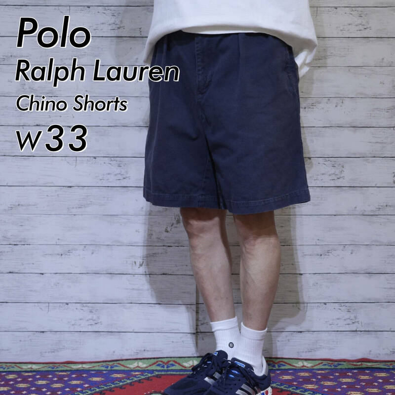 PoloRalphLauren ポロラルフローレン W33 ネイビー 紺 ツータックチノショートパンツ ショーツ ハーフパンツ ボトムス TYLERSHORT 20202715