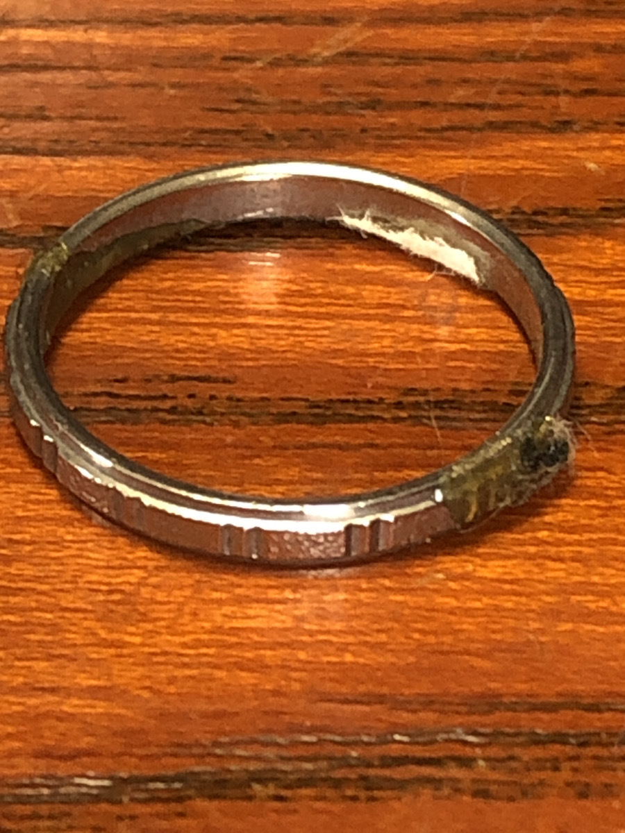 【デザインリング】刻印無し　シルバー　直径19mm 彫金　恵比寿発　保管品【24/07 TY 2E】