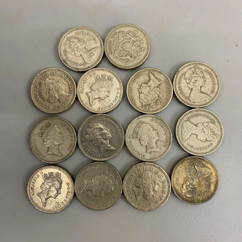 イギリス　1ポンド　コイン　14枚まとめ　アンティーク 貨幣 