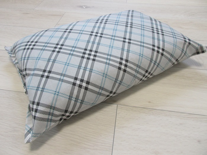 枕 そばがら枕 ソバ枕 綿素材 まくらカバー付き チェック柄 34X48サイズ