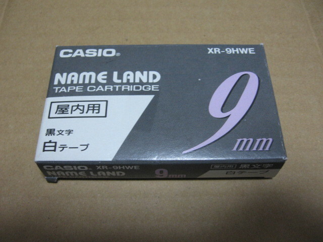 CASIO カシオ ネームランド テープ 9mm XR-9HWE (MADE IN JAPAN)