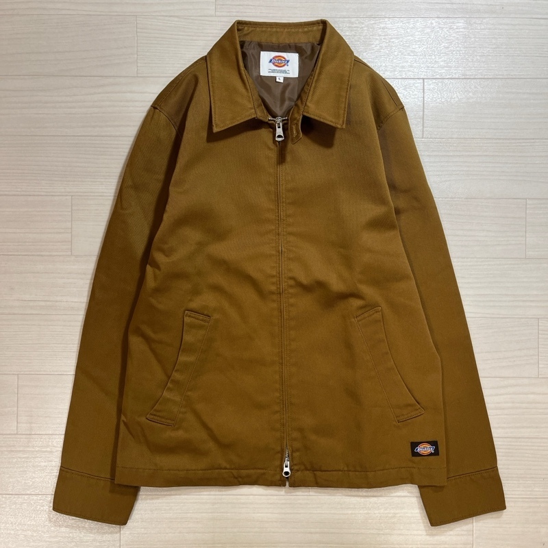 Dickies/ディッキーズ/ P/Cツイル ワークジャケット/ポリエステルコットン/ジップアップジャケット/ブラウン/Lサイズ