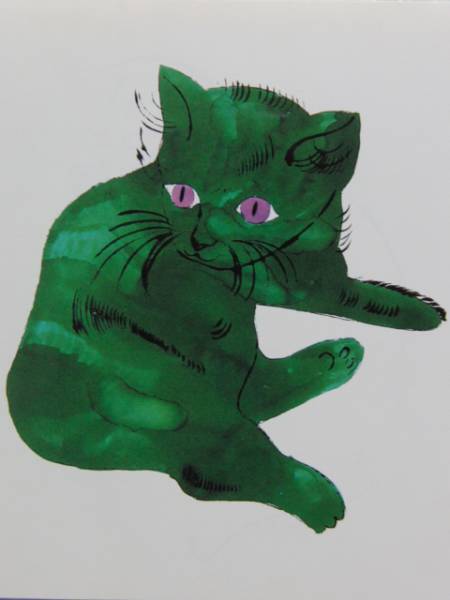 アンディ・ウォーホル、無題(猫)、希少画集画、美品、新品額付、iafa