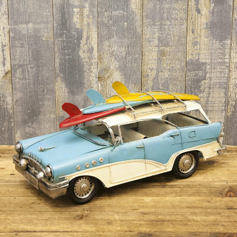 ブリキ おもちゃ 置き物 車 インテリア オブジェ 玩具 レトロ ビンテージ風 西海岸風 ノスタルジー おしゃれ 味わい サーフィン 自動車