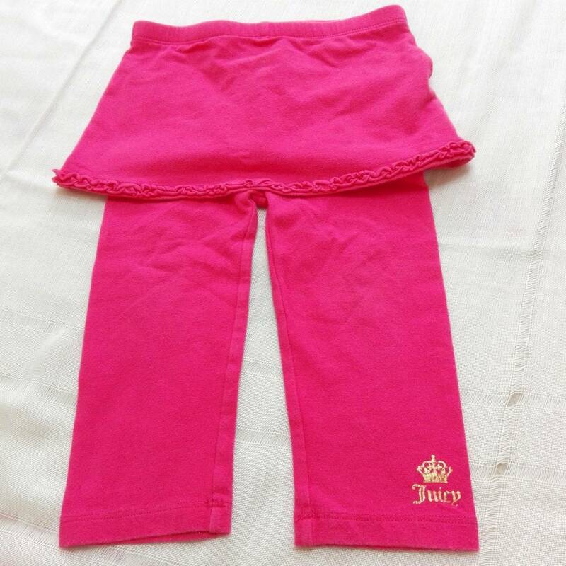 h3★JUICY COUTURE★ジューシークチュール★ミニスカート付きロングパンツ　スウェット一体型スパッツ12-18months1歳～1歳半80cm送料185円