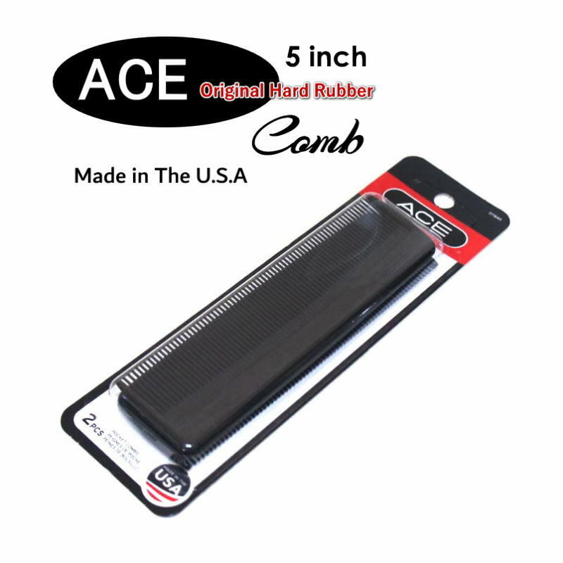 【送料無料】2本セット Made in USA ACE エースコーム 5インチ 12.5cm くし ハードラバー製 プラスチック ヘアスタイリング 携帯