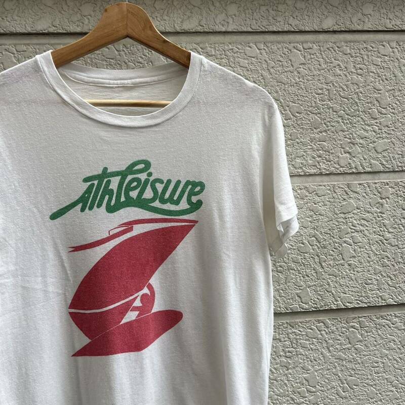 70s 80s USA古着 白 プリントTシャツ 半袖Tシャツ AthLeisure ウインドサーフィン アメリカ古着 vintage ヴィンテージ シングルステッチ