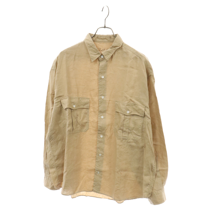 Porter Classic ポータークラシック ROLL UP LINEN SHIRT ロールアップリネン ロングスリーブ長袖シャツ ベージュ