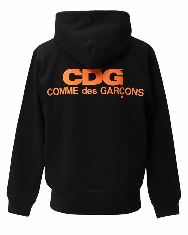 CDG ロゴ パーカー Mサイズ ブラック オレンジ COMME des GARCONS コムデギャルソン コム デ ギャルソン コム・デ・ギャルソン フーディー