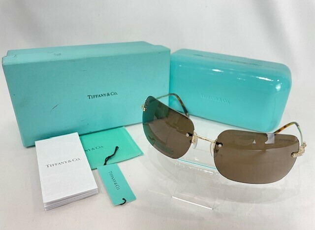 TIFFANY＆Co. ティファニー EYEWEAR アイウェア サングラス TF3038-B ブラウン ノンフレーム 19.49g