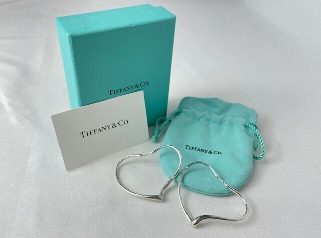 TIFFANY＆Co. ティファニー エルサ ペレッティ オープン ハート フープ ピアス スターリングシルバー AG925 9.94g