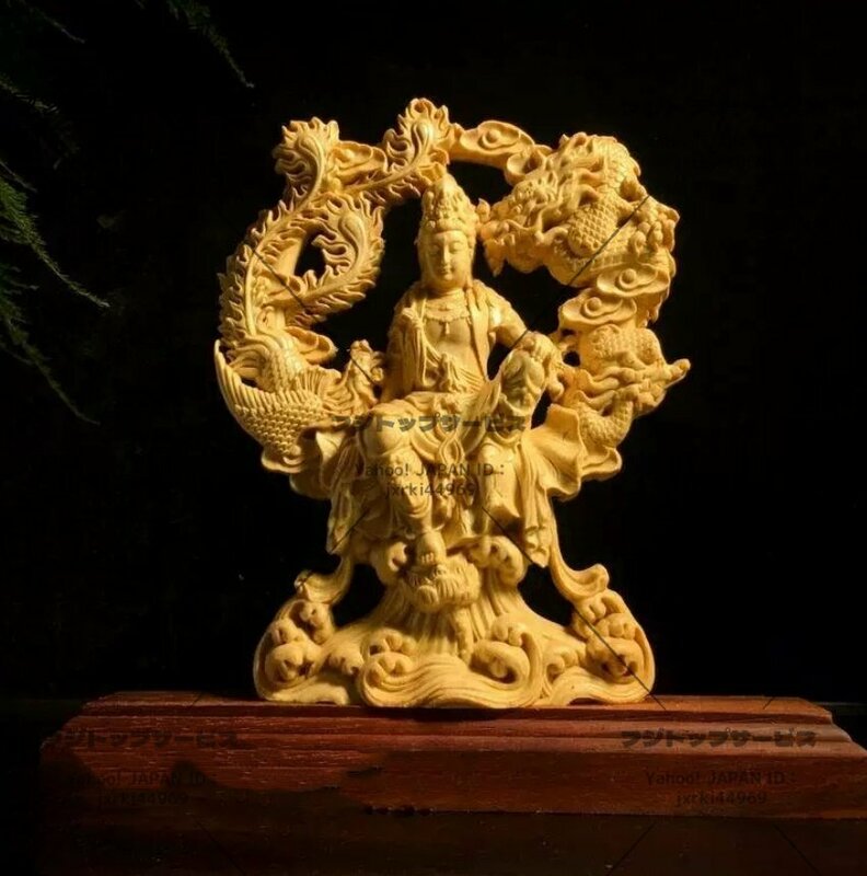 木彫 仏像 自在観音 観音像 観音菩薩 置物 彫刻 仏教美術 精密細工
