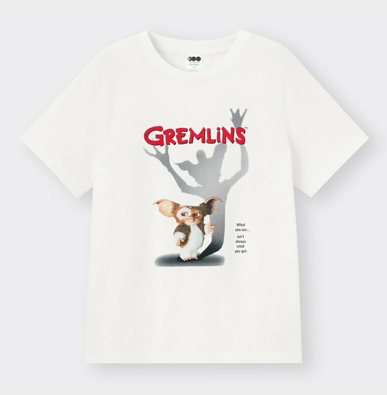 XXLサイズ 新品 グレムリン GREMLINS ギズモ グラフィックTシャツ 半袖 ホワイト モグワイ 白 GU 綿100% 大きいサイズ 3L 映画T 送料無料