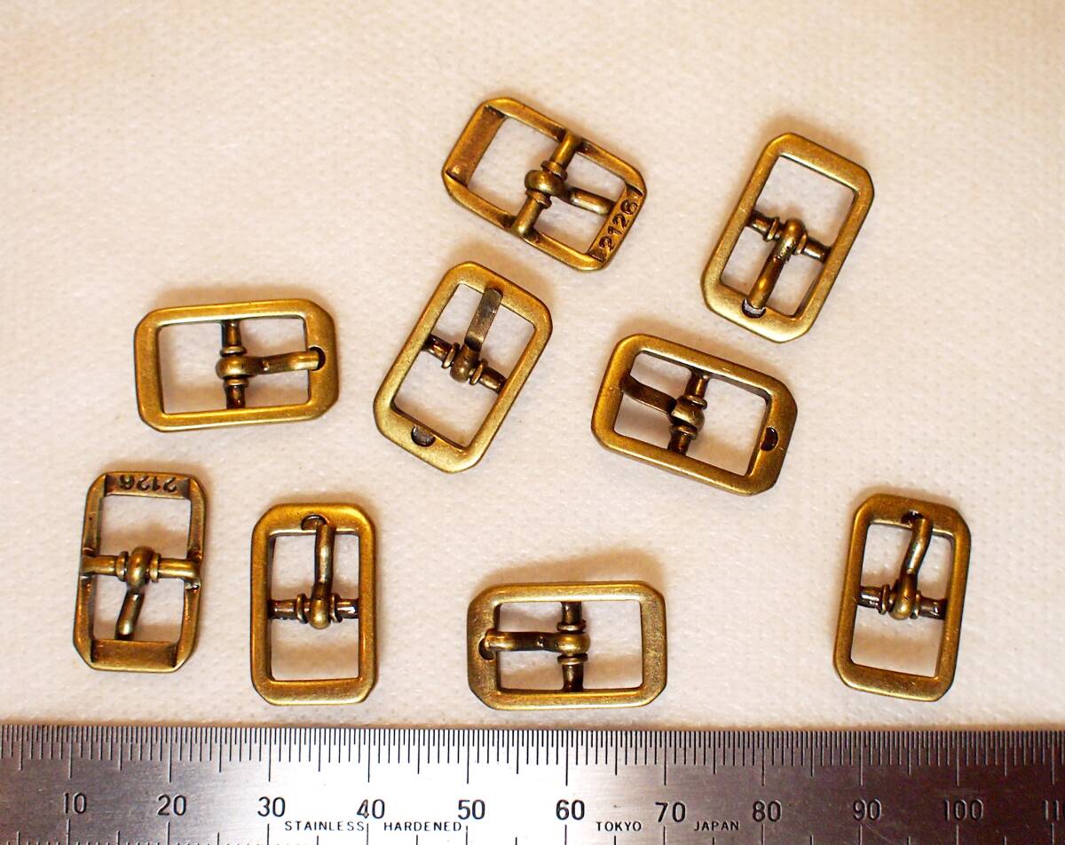 ● テープ幅9mm用　爪付きバックル　9個入り　ハンドメイドメイド 真鍮製