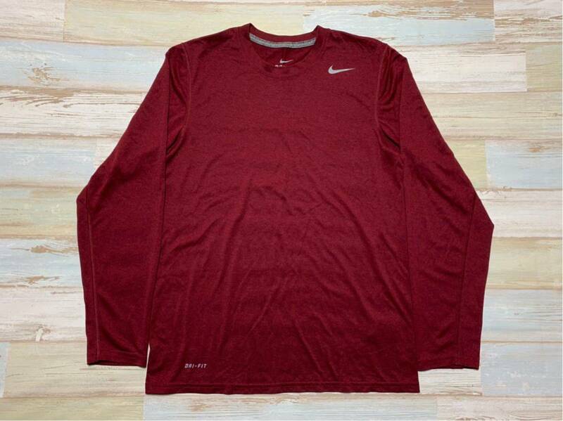 c1048 NIKE■ナイキ 長袖Tシャツ■赤系 サイズS■ゆうパケお手軽210ゆうパックお手軽60レタパ510