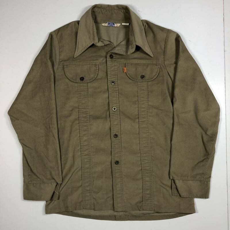 【L】70s Vintage Levi's Panatela Corduroy Shirt Beige 70年代 ビンテージ リーバイス パナテラ コーデュロイ シャツ ベージュ T480