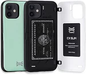 TORU CX SLIM iPhone 12/12 Pro ケース スリム カード 収納背面 2枚 IC Suica カード入