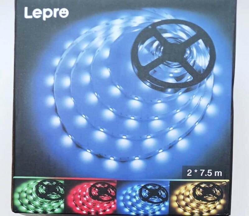 【１円オークション】Lepro LEDテープライト 5m RGB 高輝度 調光調色 150連 高密度 SMD 5050 テープled 44Kリモコン付き ledテープ AMT0150