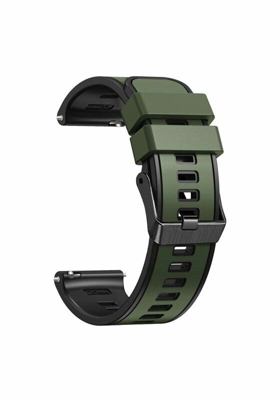 腕時計バンド 18mm 20mm 22mm 2層カラーシリコン製腕時計バンド 防水ベルト 工具が要らない　高品質　緑