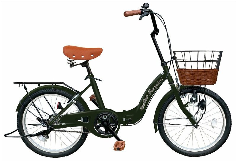 【2024New Model】折りたたみ自転車 シティサイクル 20インチ TS20M カーキ 空気入れ付き AIJYU CYCLE