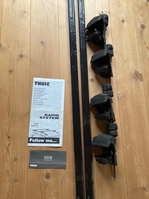 ♪THULE スーリー ベースキャリヤ TH755フット ＆ TH761 スクエアバー 120cm 中古品