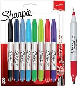 Sharpie シャーピー ツイン 油性マーカー 8色セット F 中字/UF 極細 油性ペン 206540